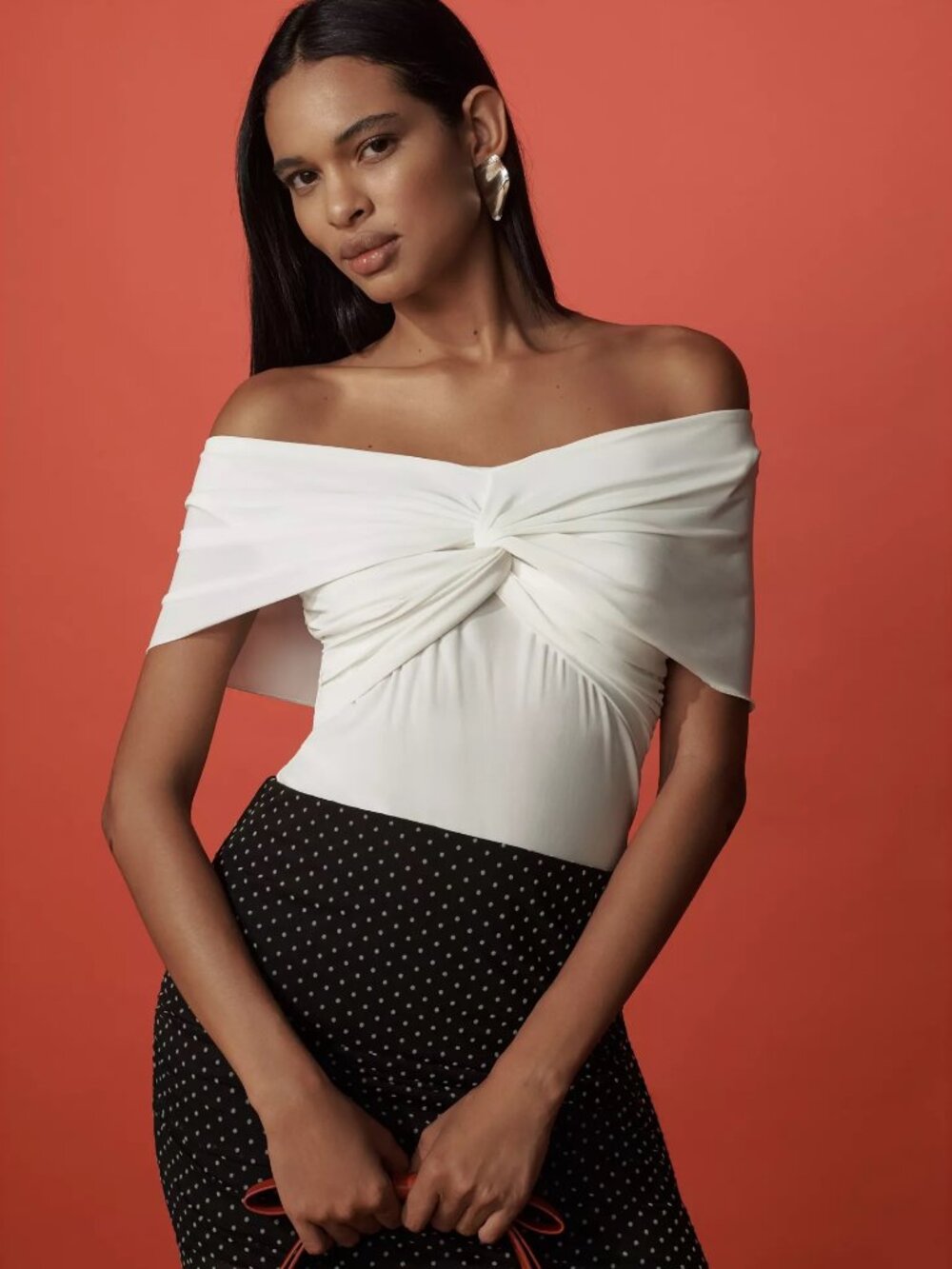 NWT Anthropologie Gathered Off-The- Shoulder Top